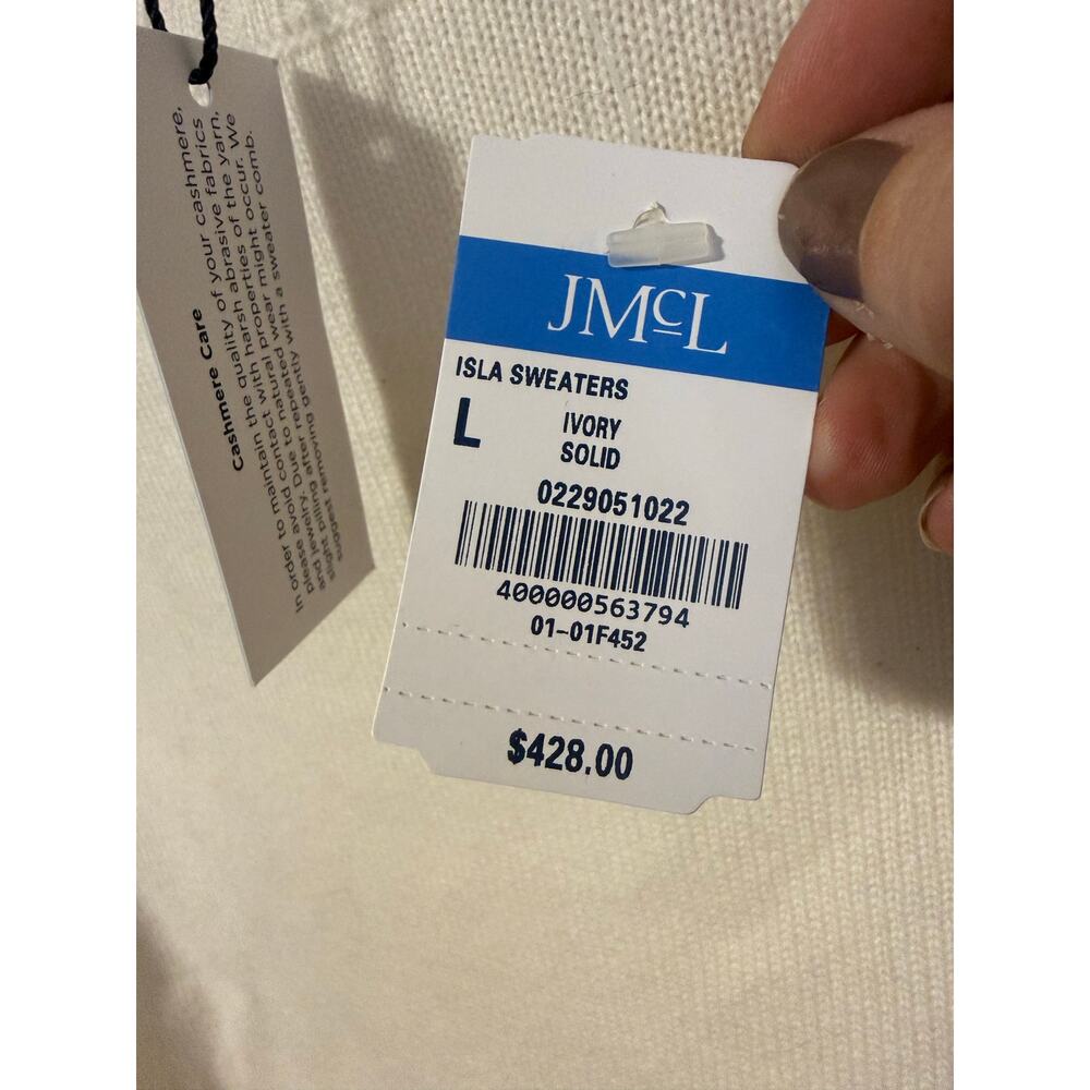 NWT J. McLaughlin Isla Cashmere Turtleneck in Ivory Size L - Picture 6 of 6